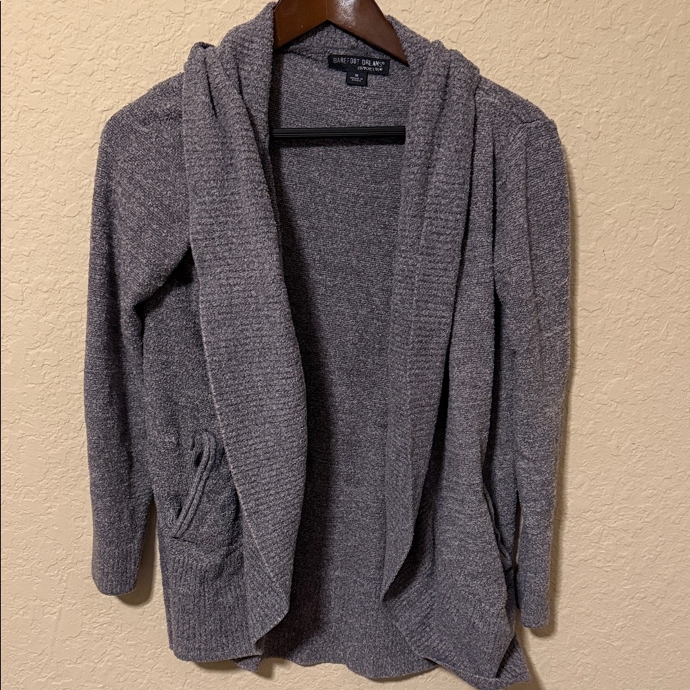 Barefoot Dreams Charcoal Blue Cardigan Medium